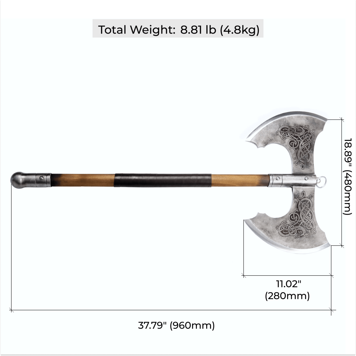 Norse Double-Edged Axe “Jotungard” – Hand-Forged Viking Battle Axe