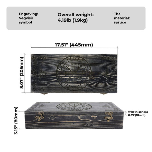 Runic wooden gift box for small axe – view 2