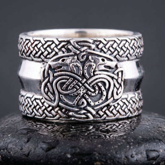 Skoll & Hati wolves ring, 925 sterling silver – view 2