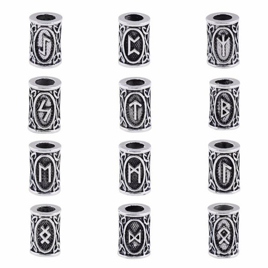 24 Stainless Steel Pieces Rune Bead Set - VikingsBrand