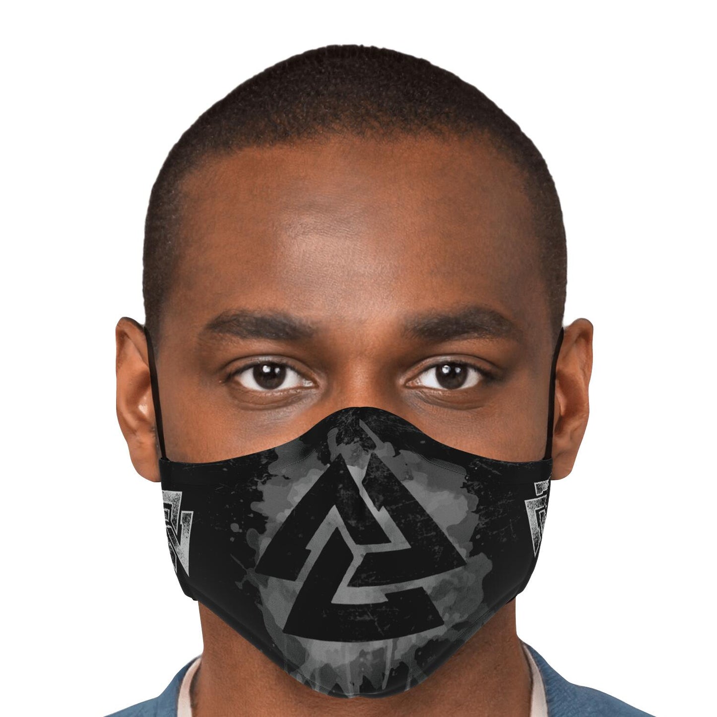 Grey Valknut Viking Face Mask Cover