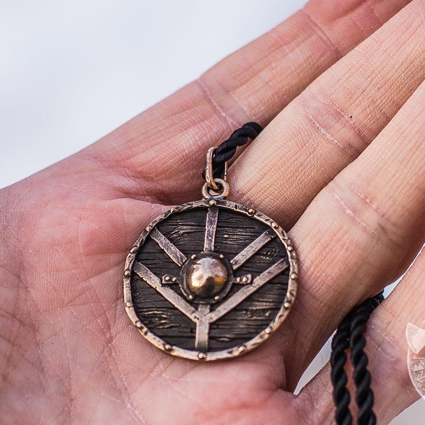 Unique Lagertha's Shield Bronze Pendant - VikingsBrand