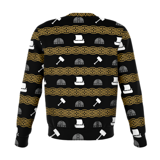 Fa La La Valhalla Viking Warrior Head Sweater - VikingsBrand