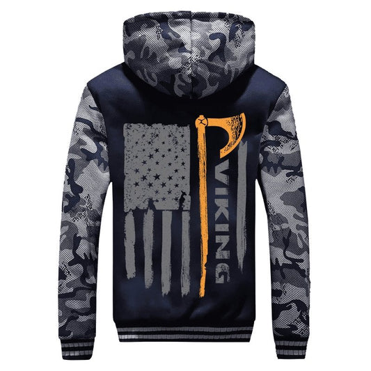American Viking Camouflage Hoodie | Free Worldwide Shipping - VikingsBrand
