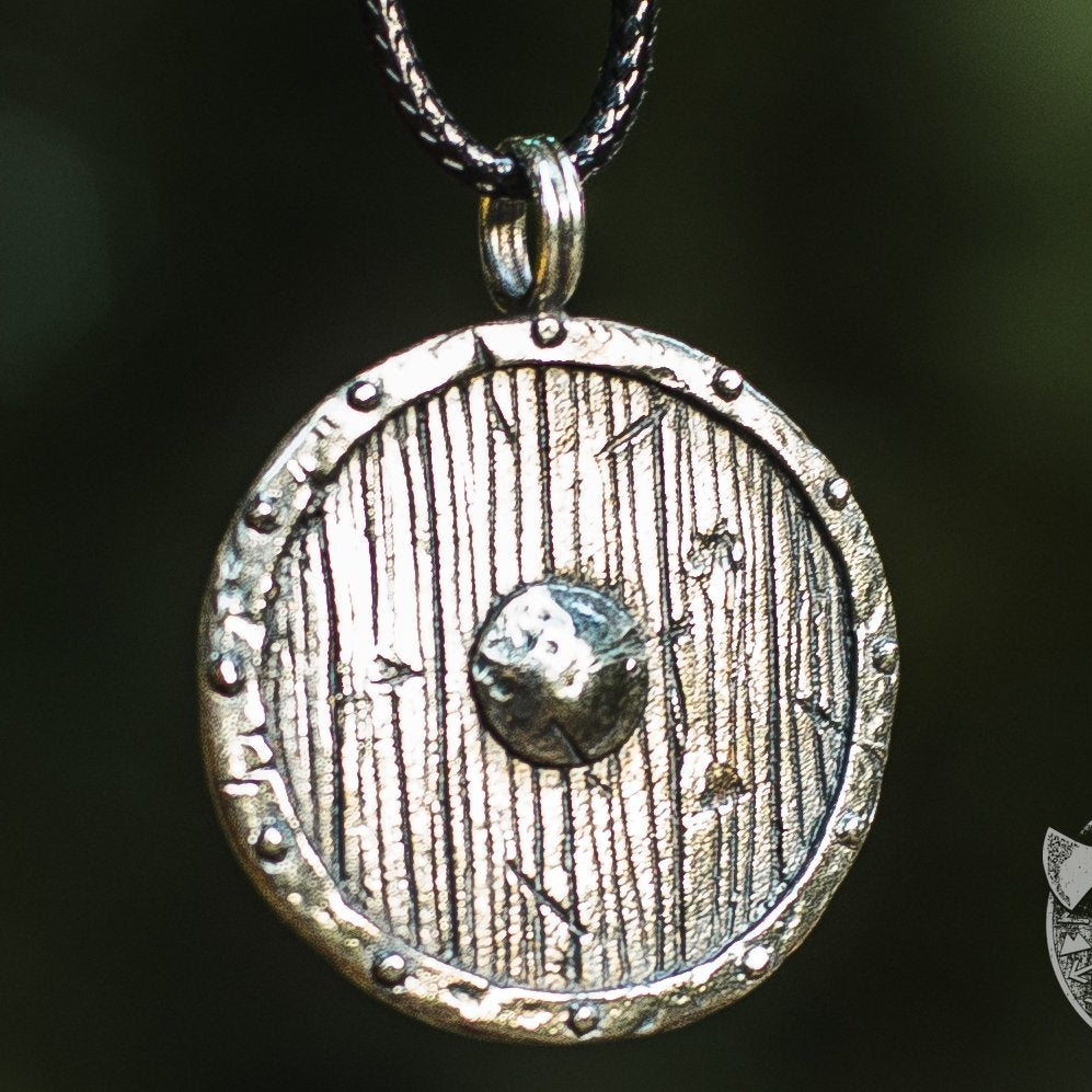 Ancient Viking Shield 925 Sterling Silver Pendant - VikingsBrand