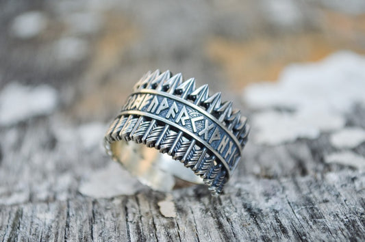 Rune ring with arrow points in 925 sterling silver – view 2