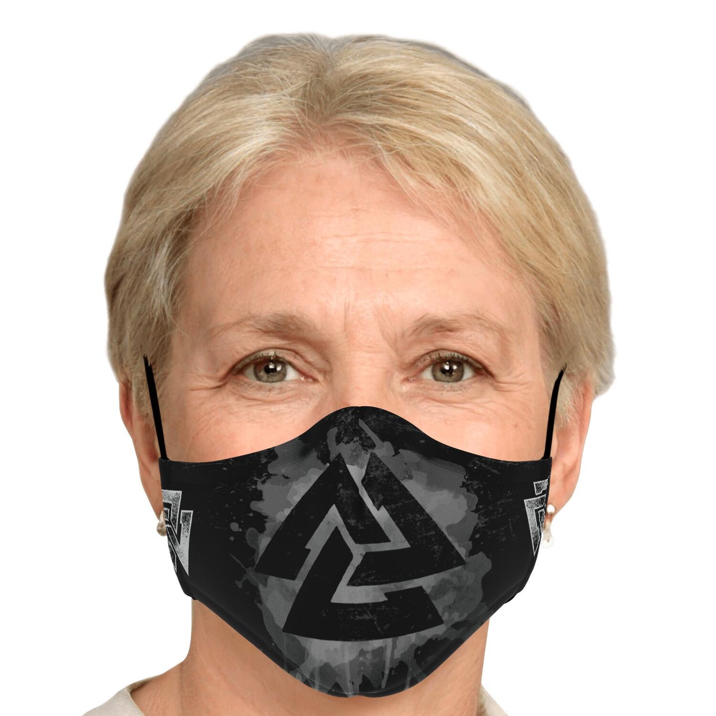Grey Valknut Viking Face Mask Cover