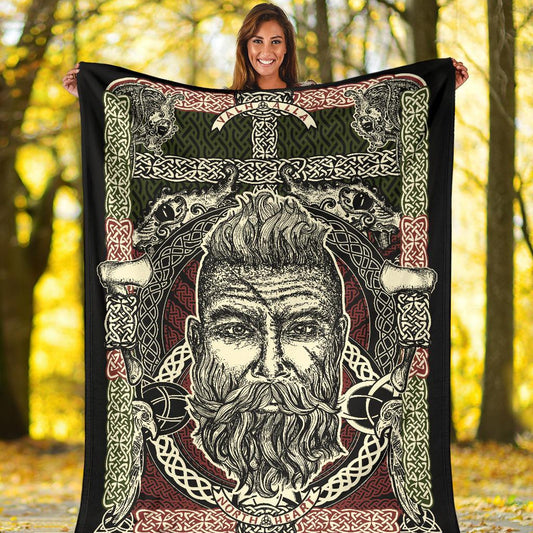 Bearded Viking Warrior Blanket - Viking Home Accessories - VikingsBrand