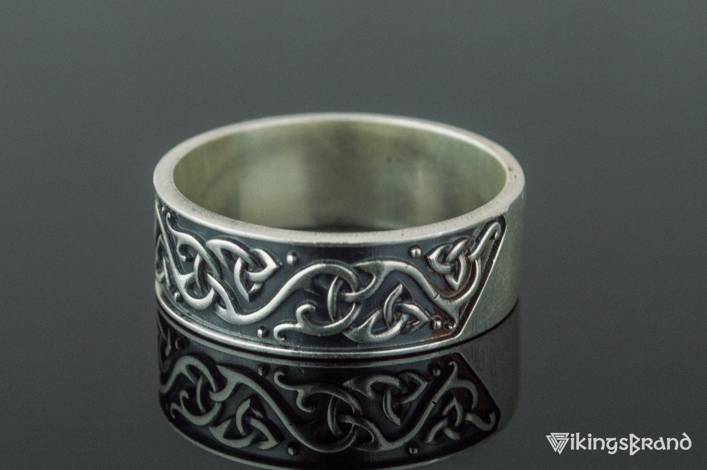 Beautiful Ornament Viking Ring Sterling Silver Viking Jewelry