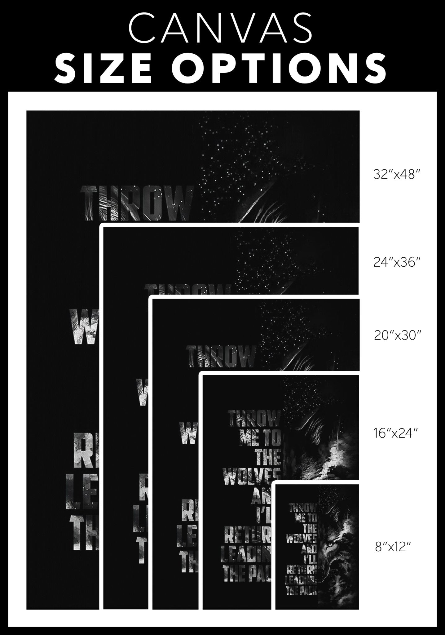 Black Wolf Viking Wall Art - Norse Home Decor