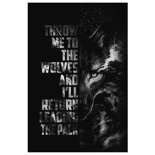 Black Wolf Viking Wall Art - Norse Home Decor