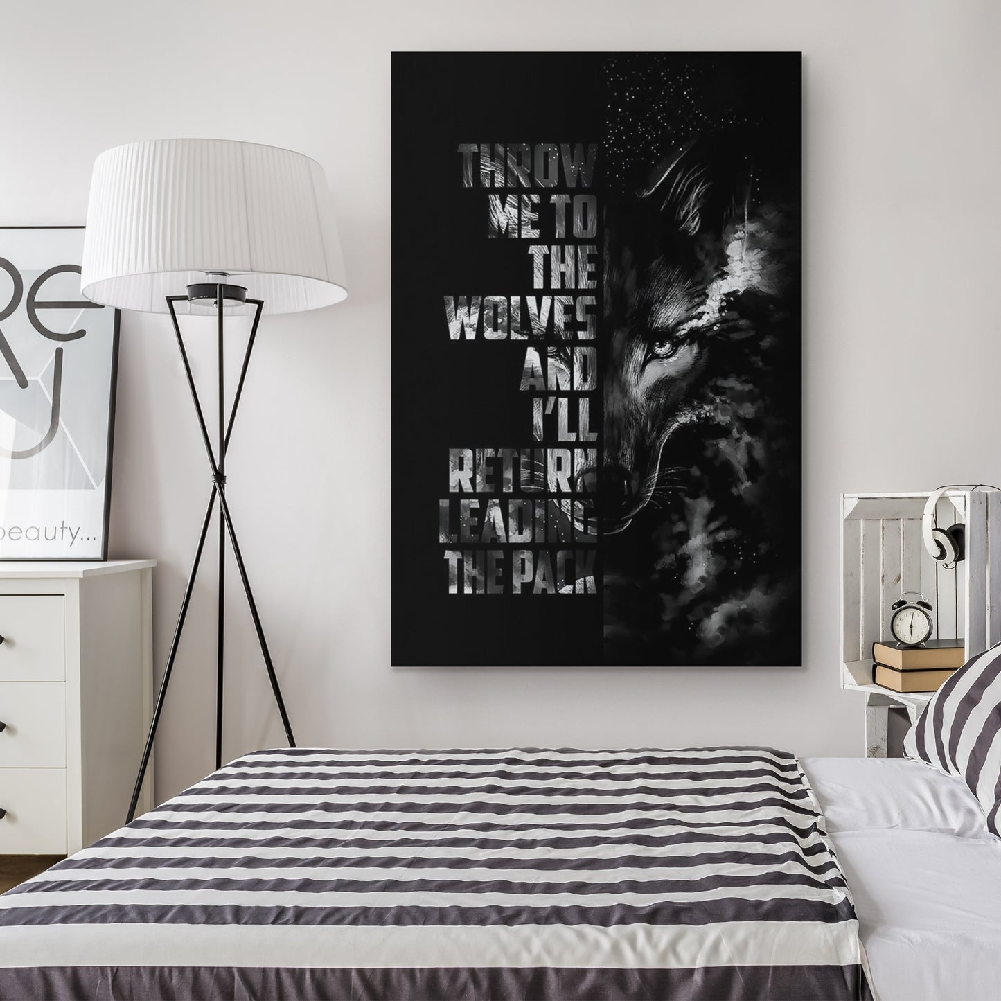 Black Wolf Viking Wall Art - Norse Home Decor