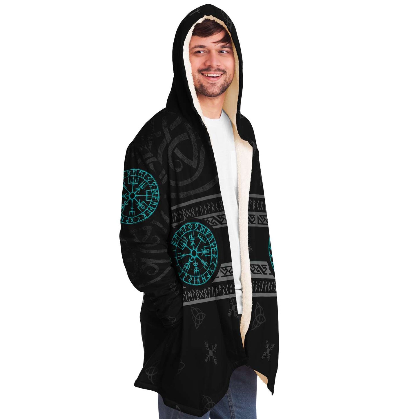 Blue Vegvisir Premium Viking Cloak