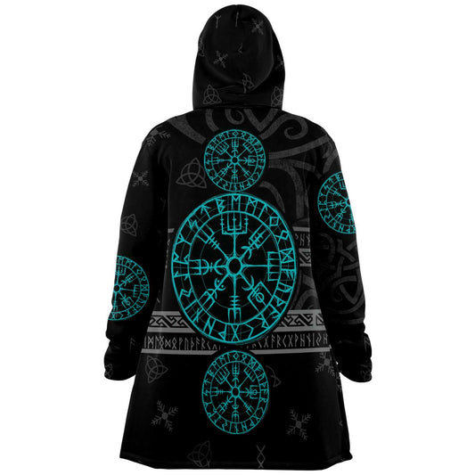 Blue Vegvísir Premium Viking Cloak