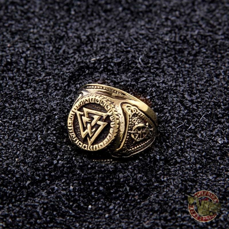 Brass Viking Valknut Ring - FLASH SALE - VikingsBrand