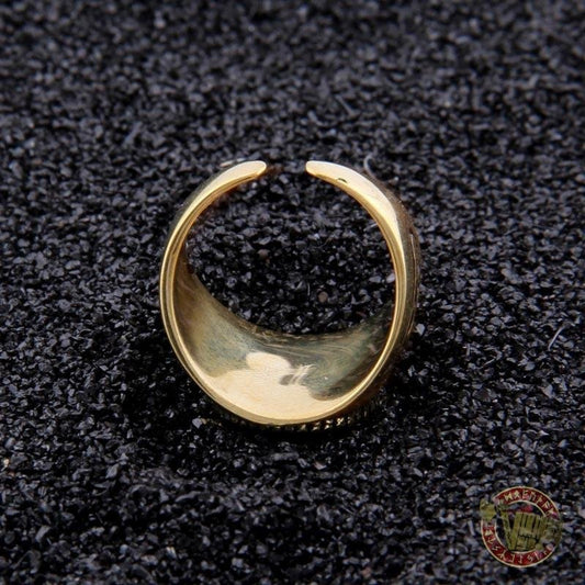 Brass Viking Valknut ring – view 2