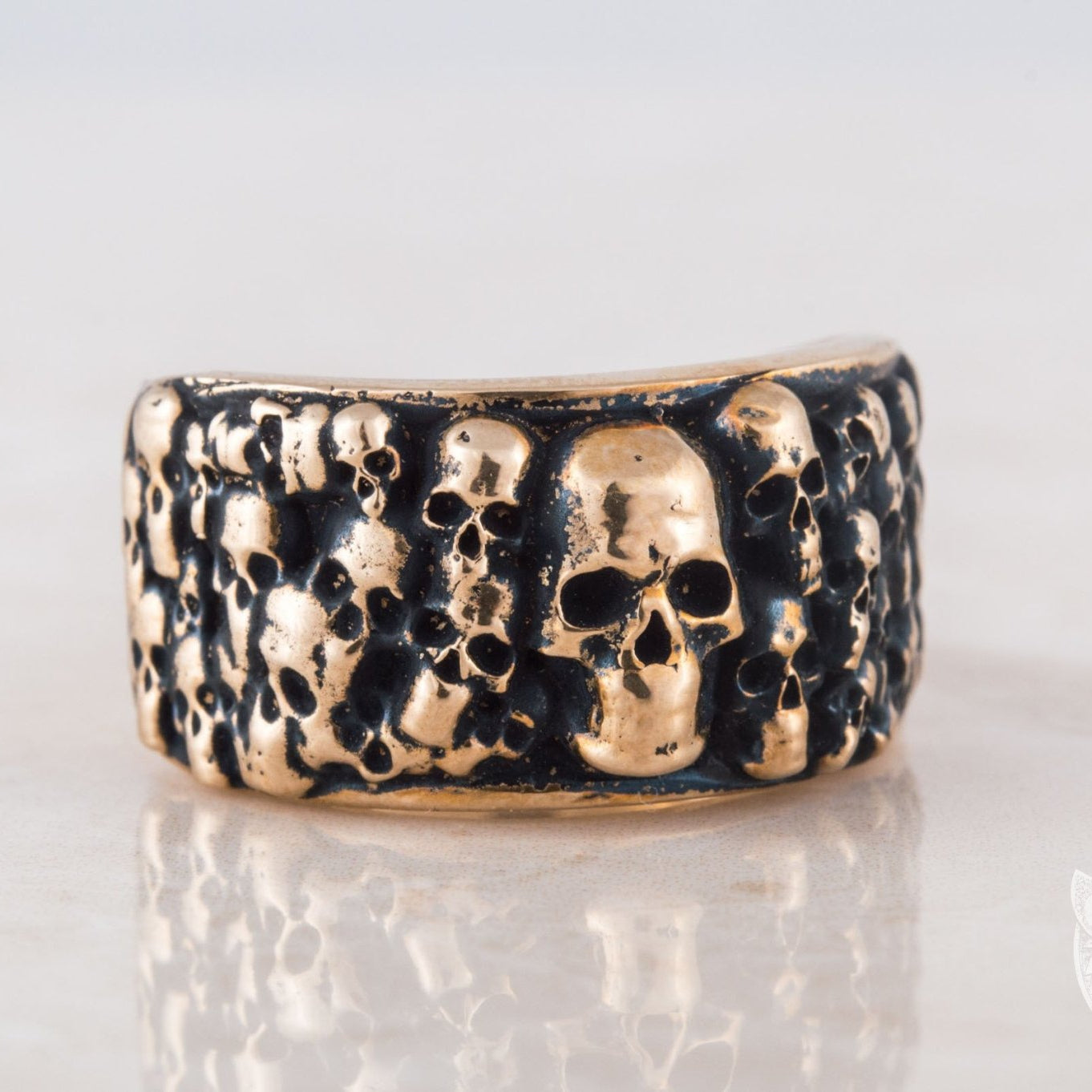 Bronze Ring with Skulls