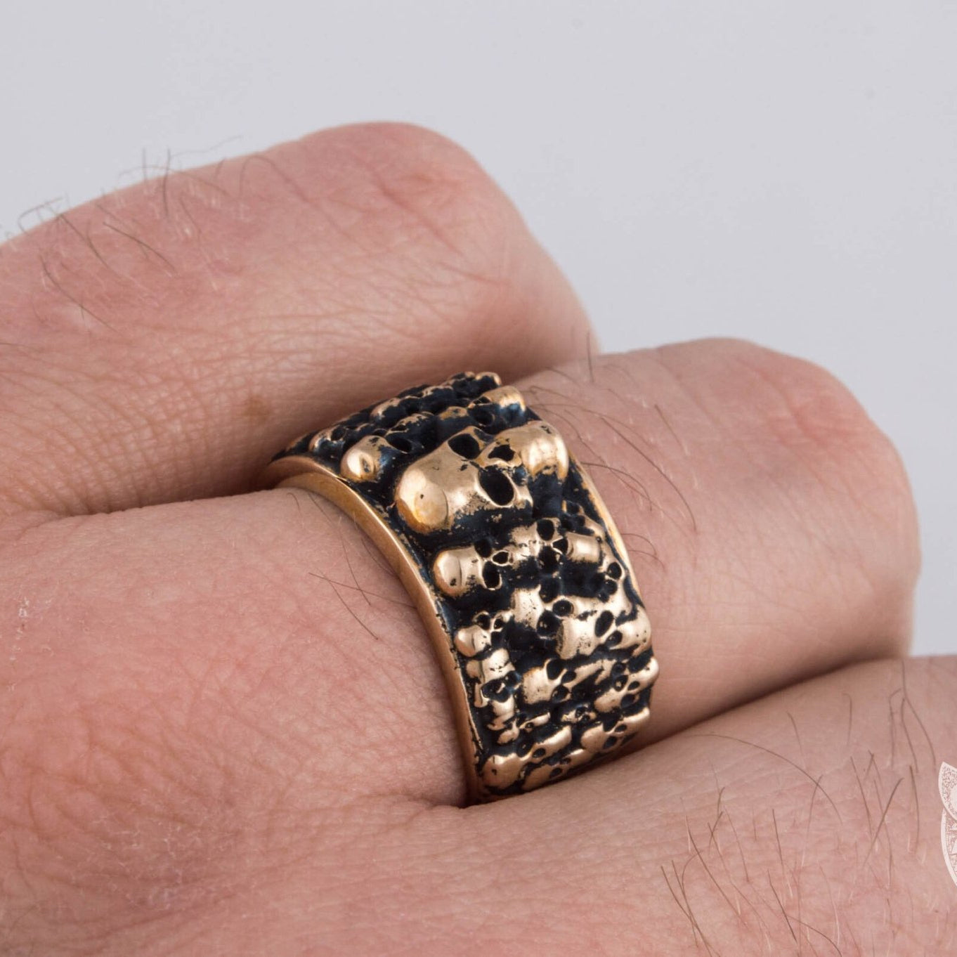 Bronze Ring with Skulls