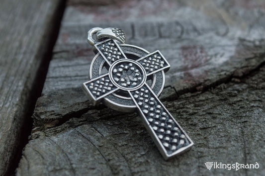 Sterling Silver Celtic Cross Pendant with Ornament