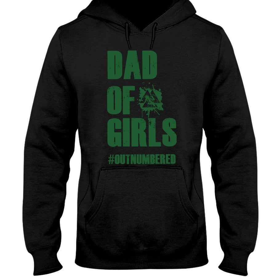 Dad of Girls Hoodie - Green Text