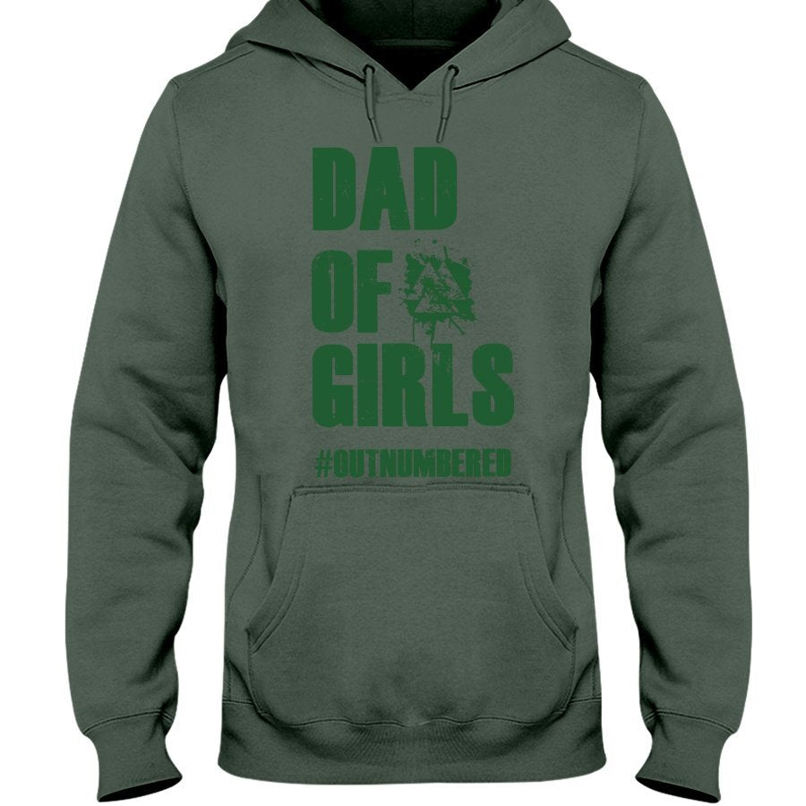 Dad of Girls Hoodie - Green Text