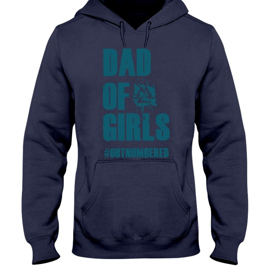 Dad of Girls Hoodie - Blue Text