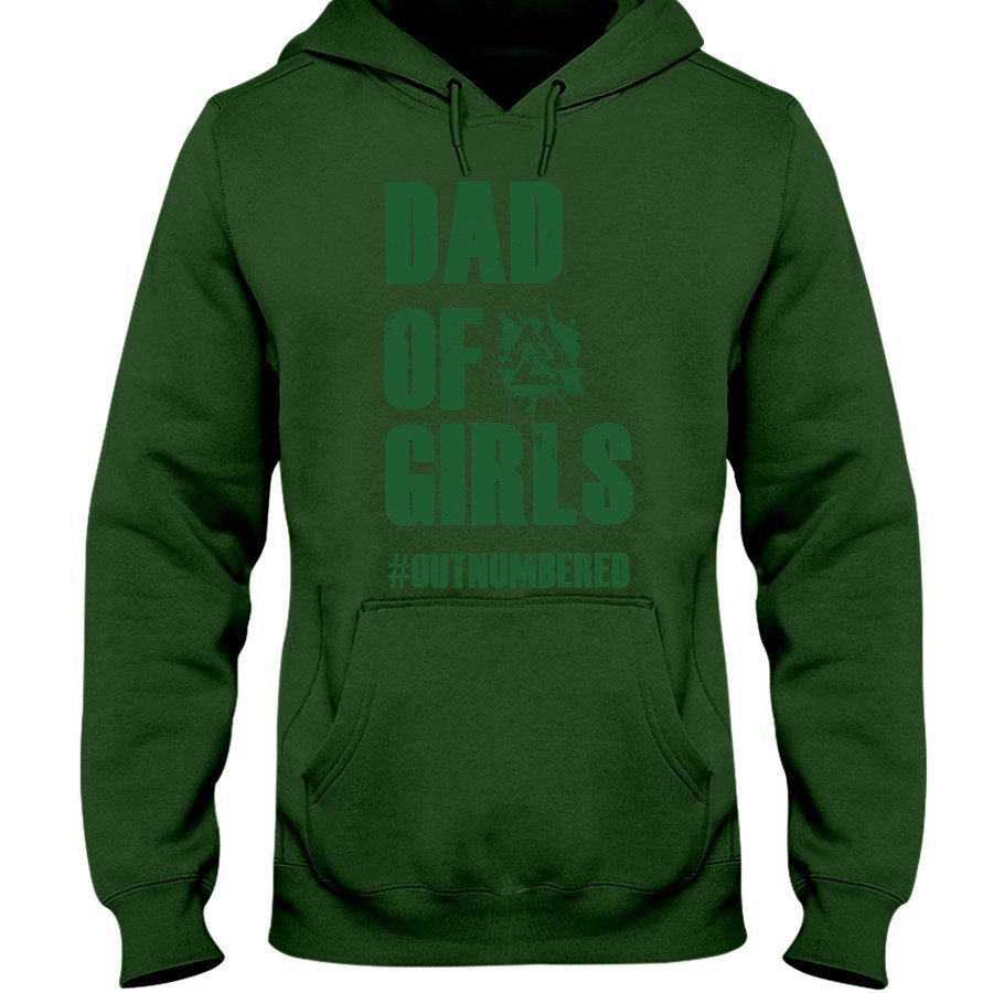 Dad of Girls Hoodie - Green Text