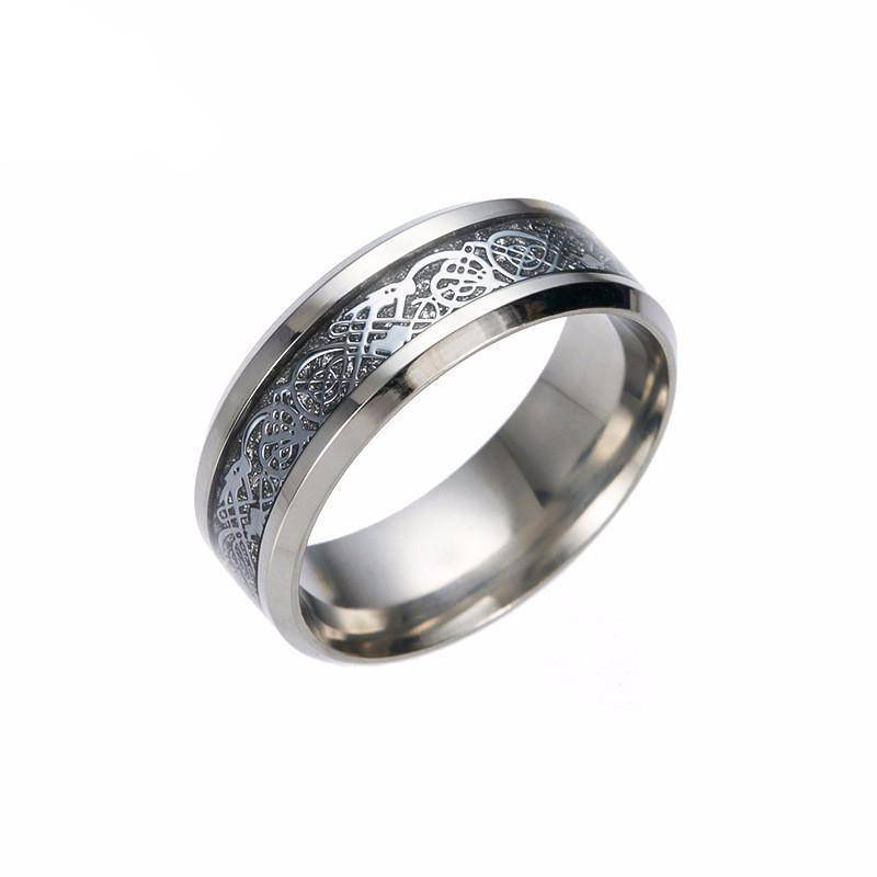 Dragon's Breath - Steel Viking Ring - VikingsBrand