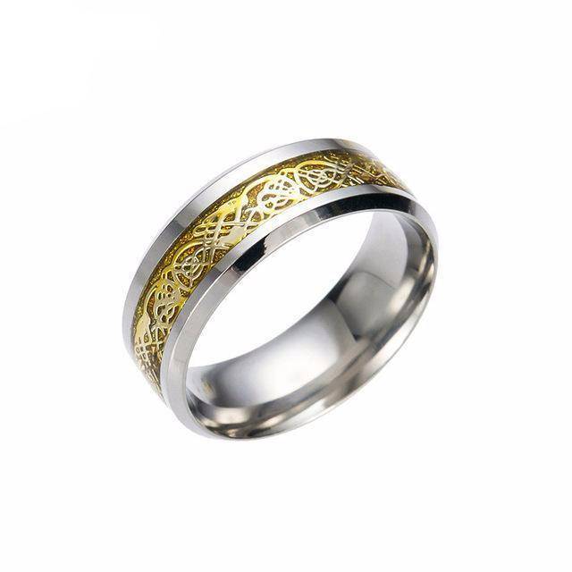 Dragon's Breath - Steel Viking Ring - VikingsBrand