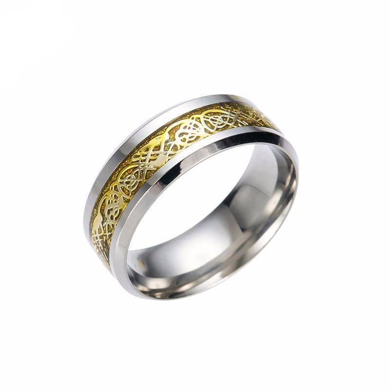 Dragon's Breath - Steel Viking Ring - VikingsBrand