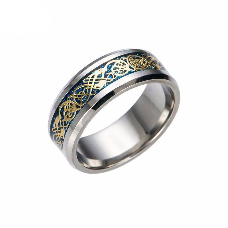 Dragon's Breath - Steel Viking Ring - VikingsBrand