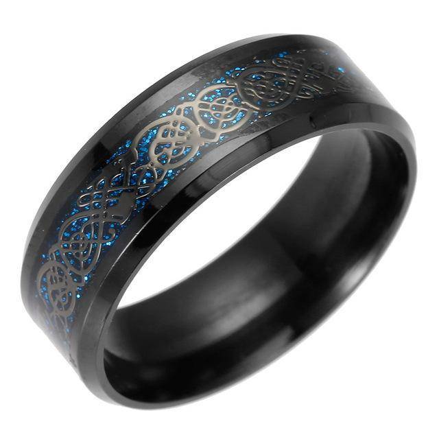 Dragon's Breath - Steel Viking Ring - VikingsBrand
