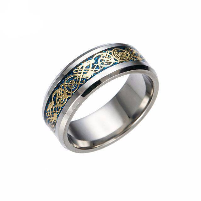 Dragon's Breath - Steel Viking Ring - VikingsBrand