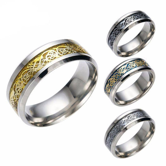Dragon's Breath - Steel Viking Ring - VikingsBrand