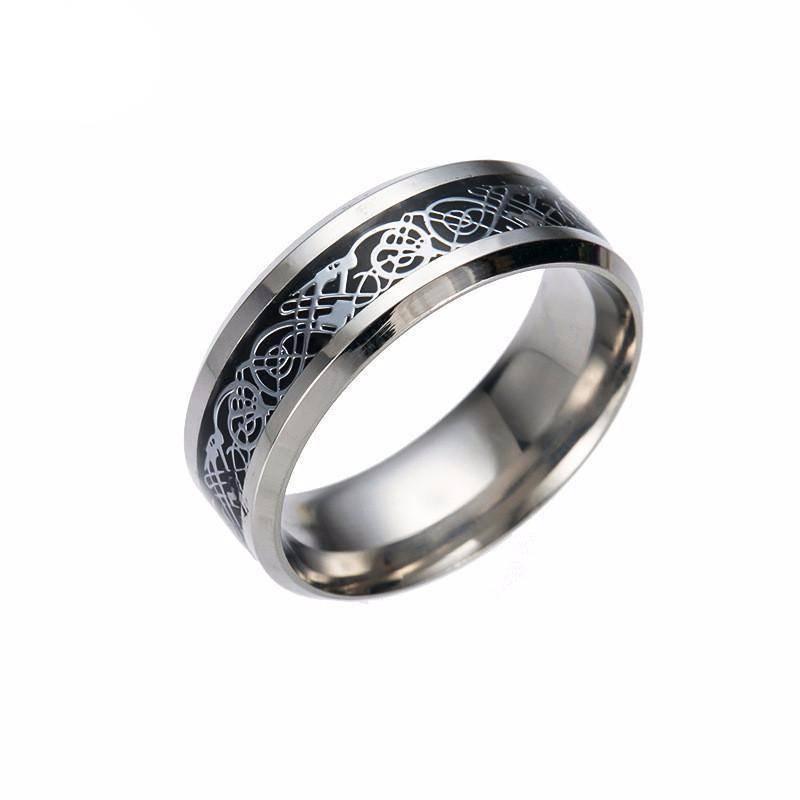 Dragon's Breath - Steel Viking Ring - VikingsBrand