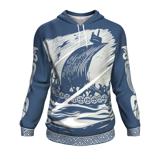 Drakkar Sailing with Viking Warriors Hoodie - VikingsBrand