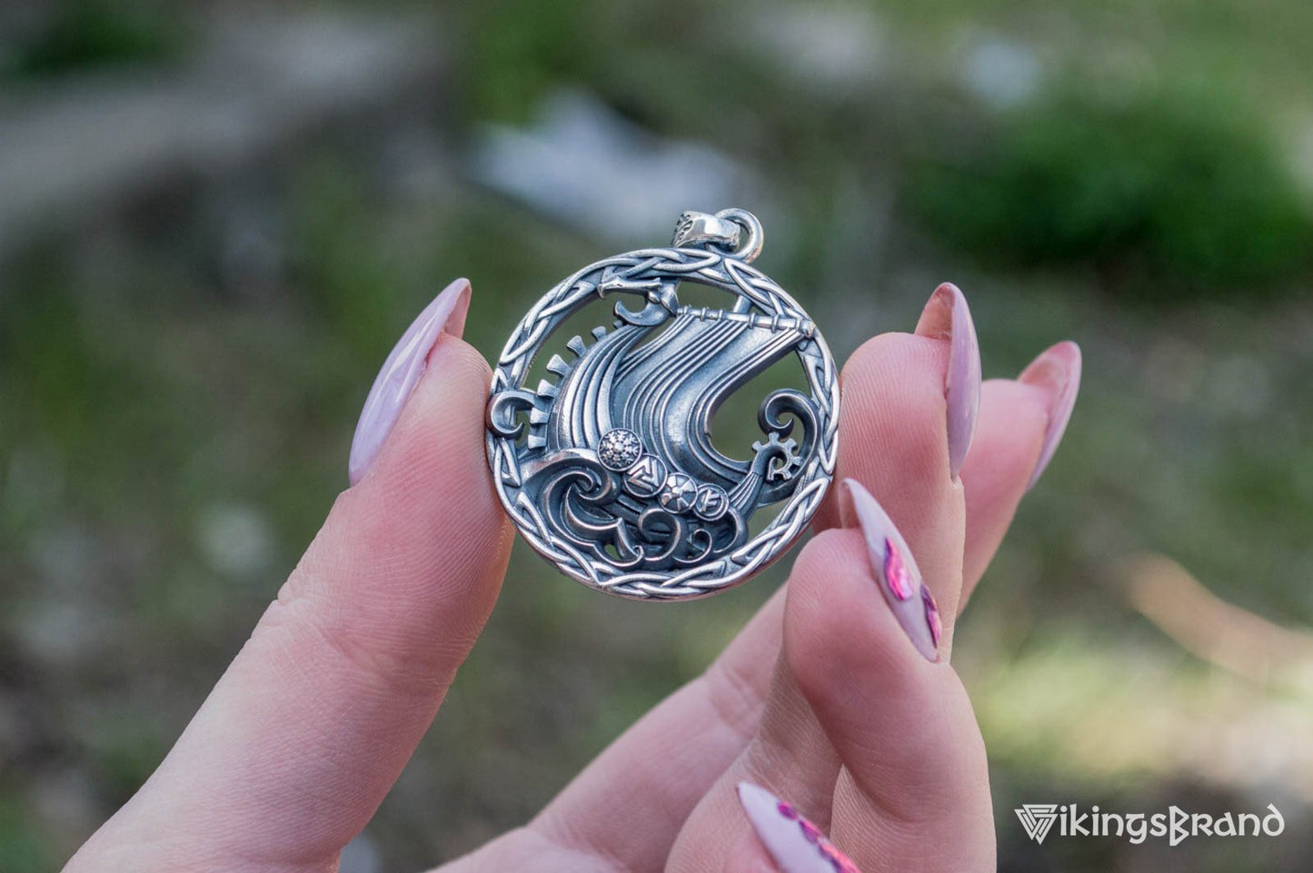 Drakkar Viking Pendant Sterling Silver Handmade Jewelry