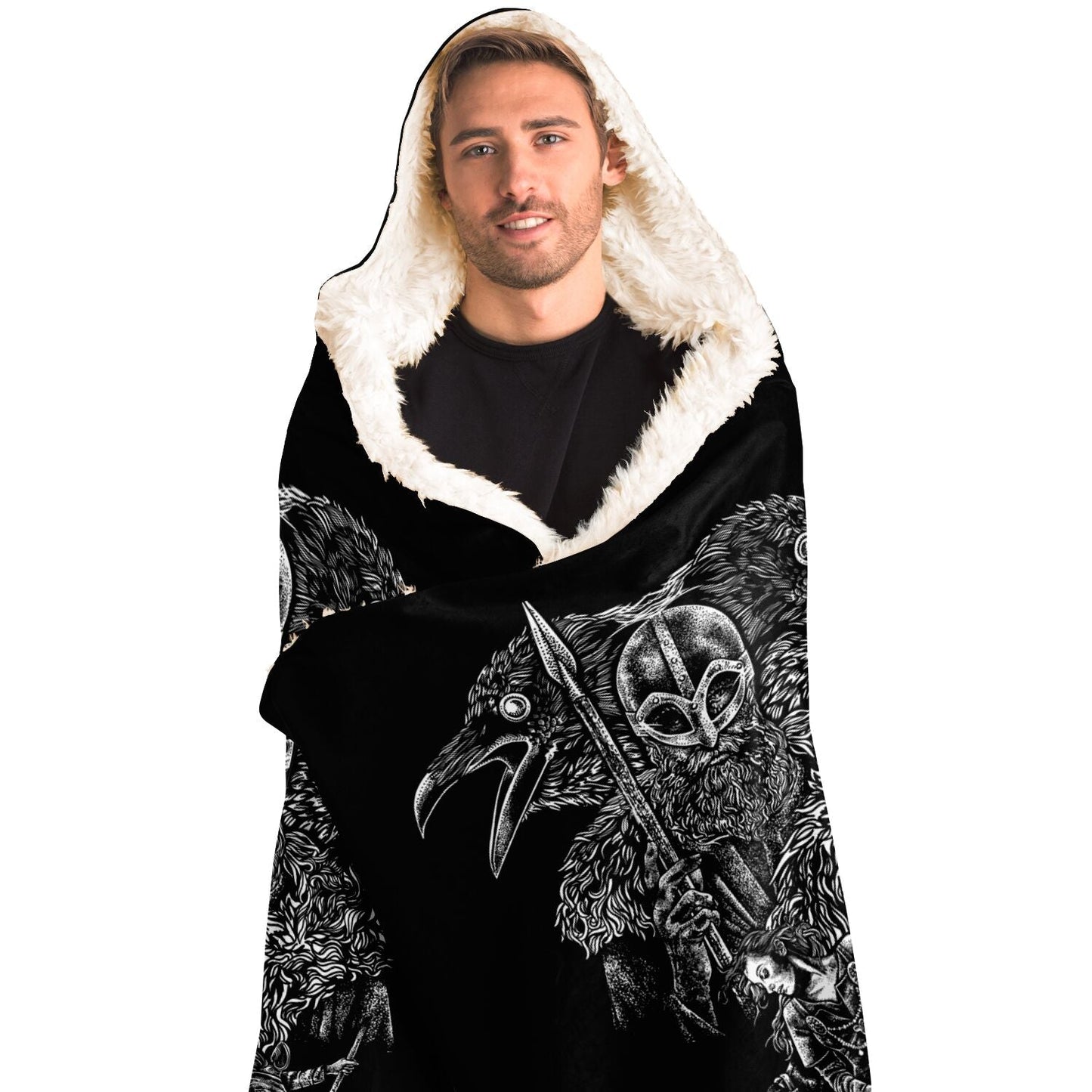 Einherjar Path Viking Hooded Blanket