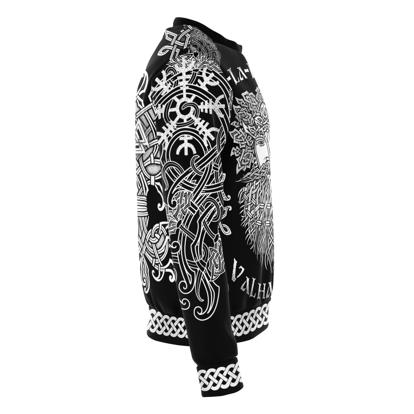 Fa-La-La-La-La Valhalla Yule Santa Sweater with Yggdrasil on the Back - Black Edition - VikingsBrand
