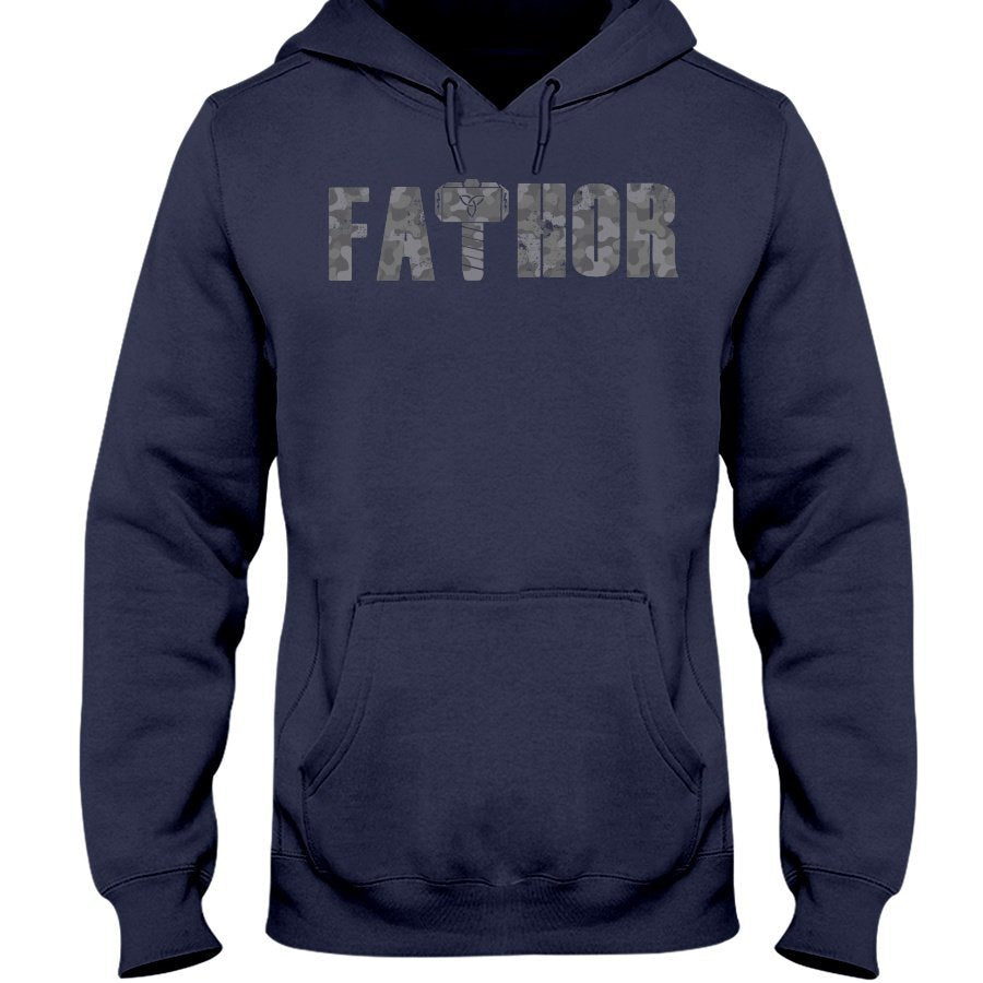 Fathor Hoodie - Grey Camo Wording