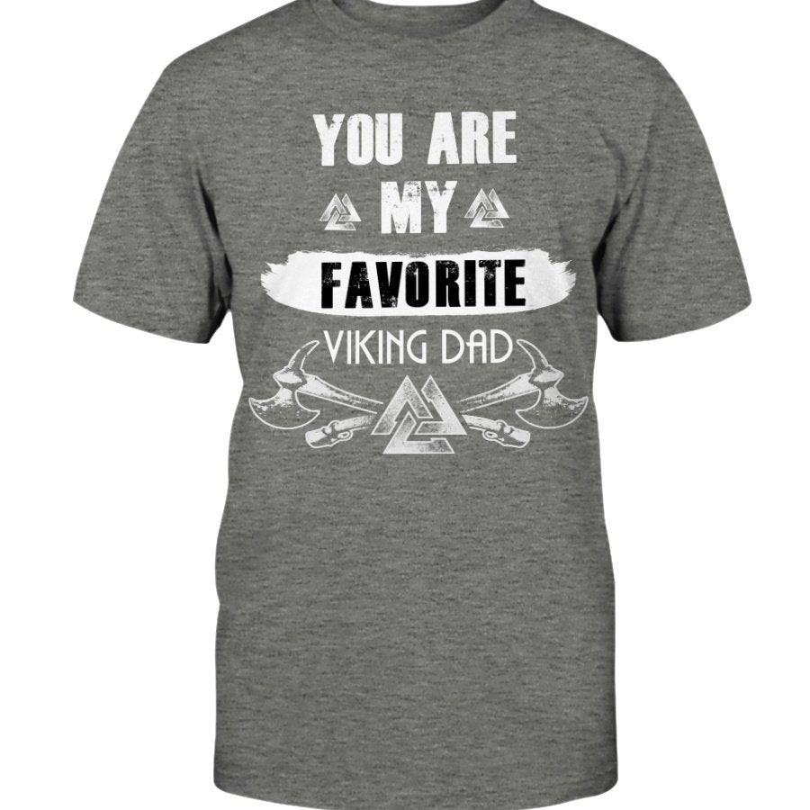 Favorite Viking Dad Cotton T-Shirt - White Wording