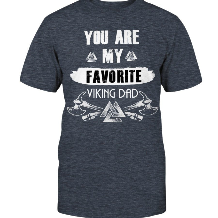 Favorite Viking Dad Cotton T-Shirt - White Wording