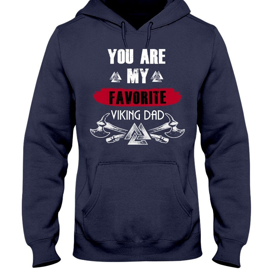 Favorite Viking Dad Hoodie - Red Wording