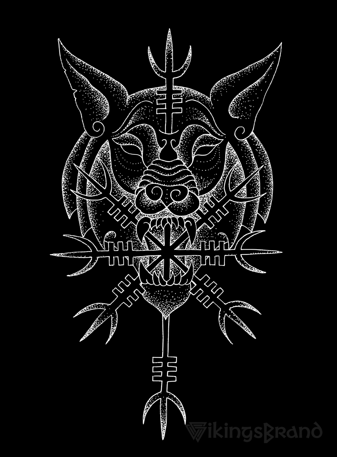 Fenrir & Aegishjalmur Tattoo, Helm of Awe Viking Tattoo - Digital Download