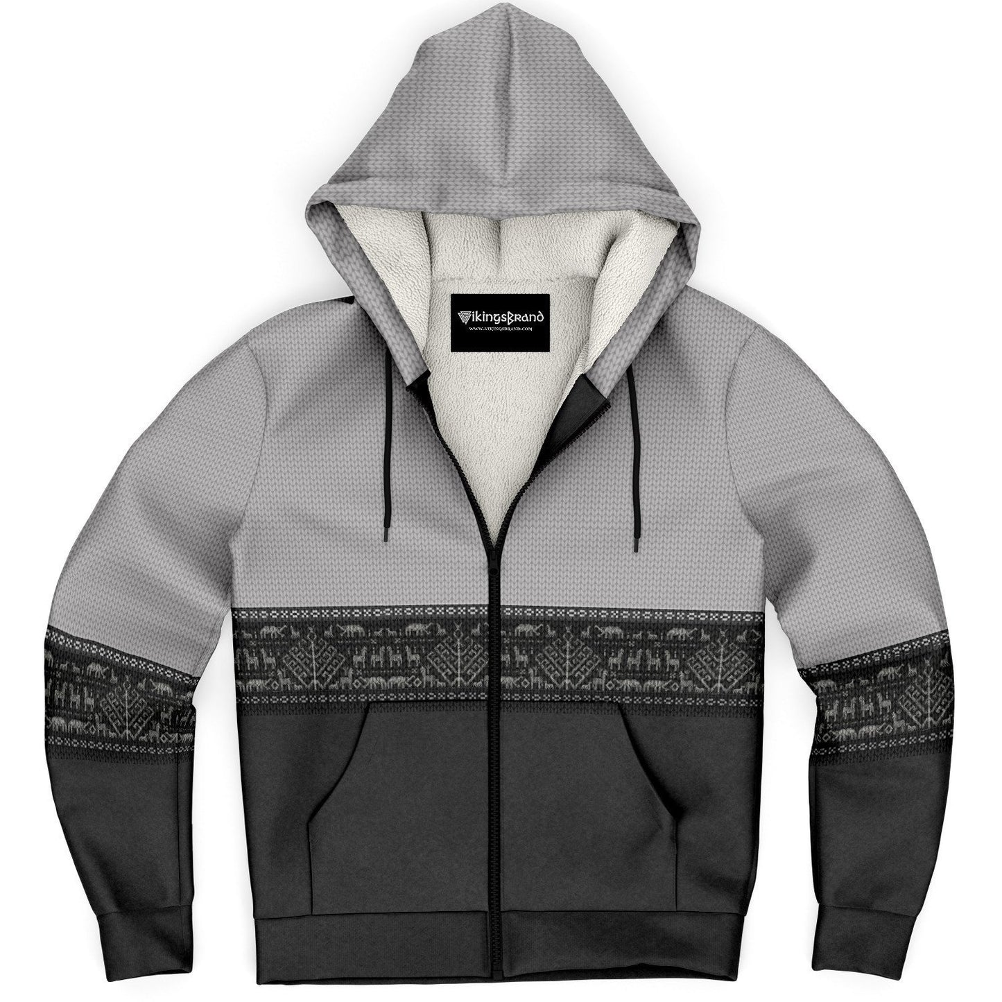 Folk Yggdrasil Premium Microfleece Zip-up Viking Hoodie