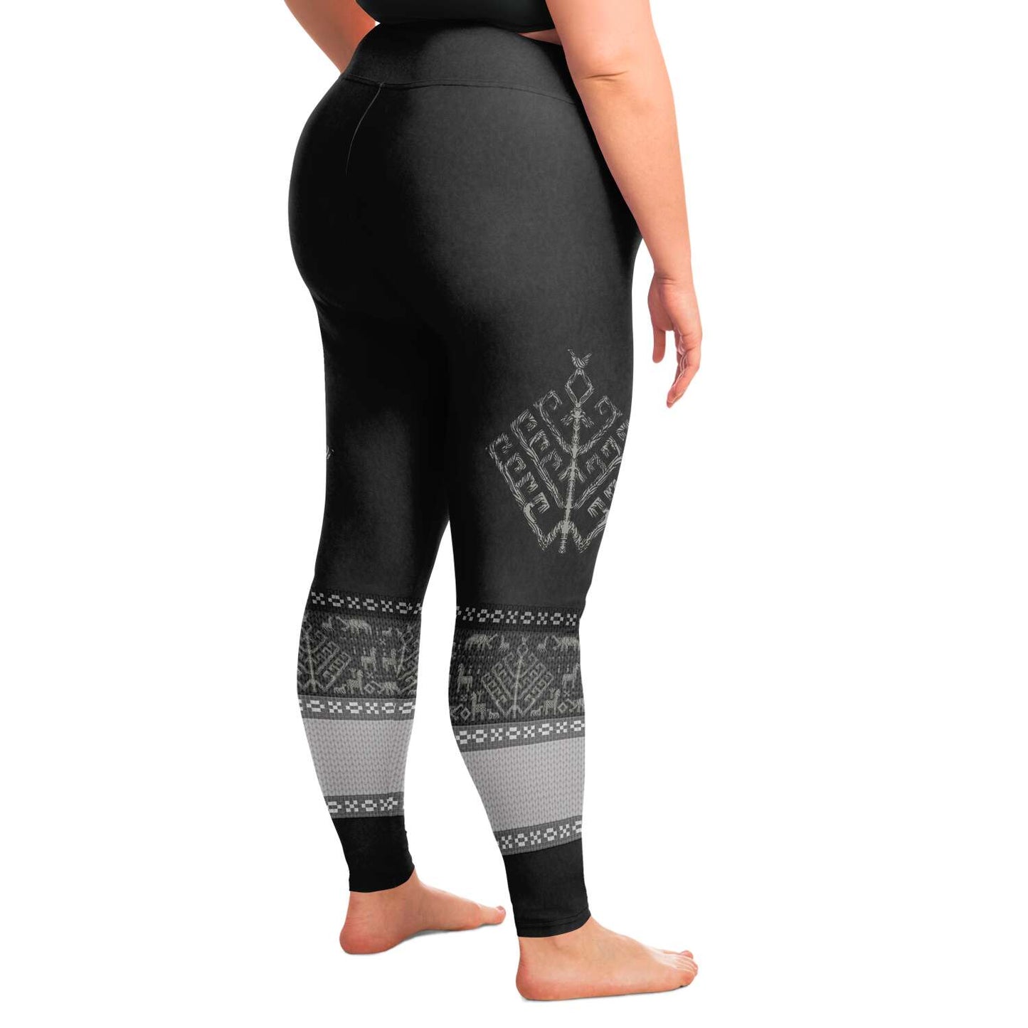 Folk Yggdrasil Premium Plus Size Viking Leggings for Shieldmaiden