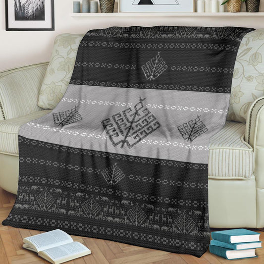 Folk Yggdrasil Viking Fleece Blanket