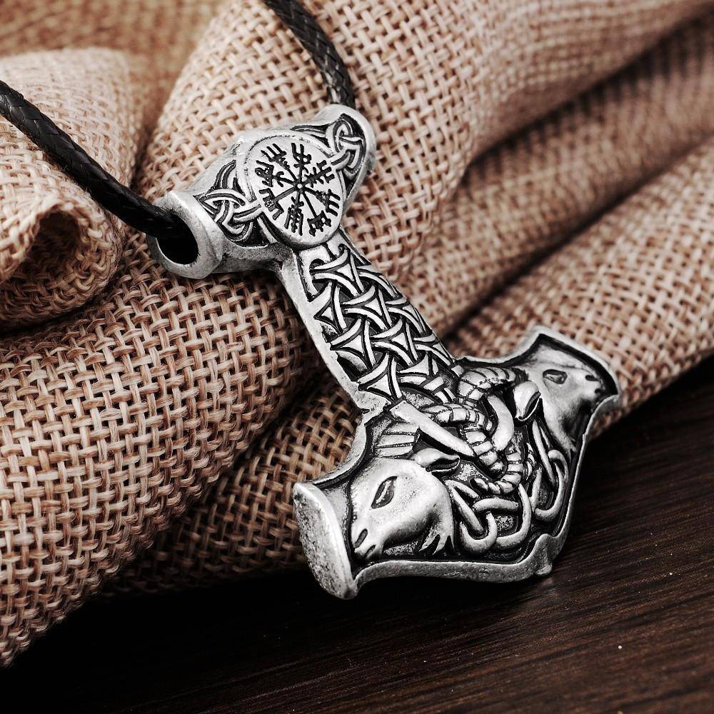 Goat Thor's Hammer Pendant Necklace - Viking Jewelry - VikingsBrand