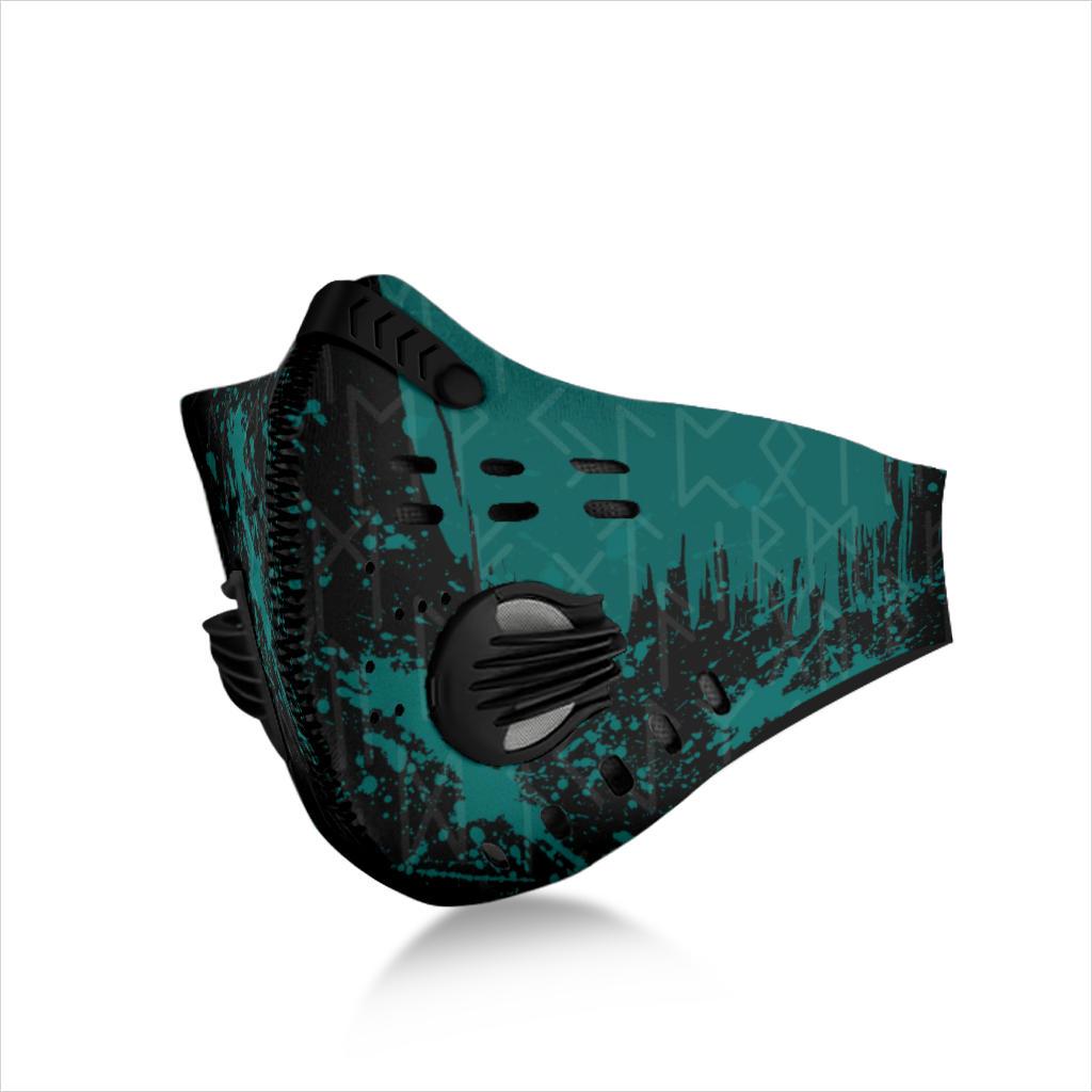 Green Runes Premium Face Mask Cover - Light Green