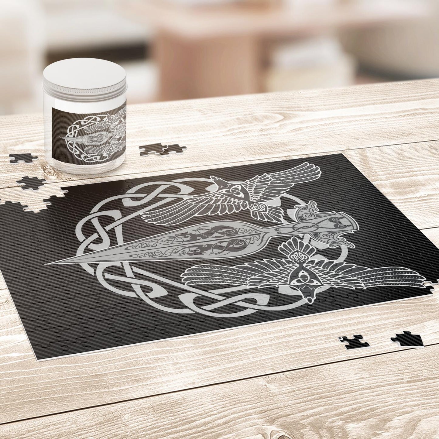 Gungnir with Huginn and Muninn Jigsaw Puzzle